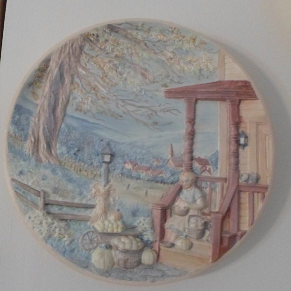 Fall Season 3-D Hand Painted Wall Plaque